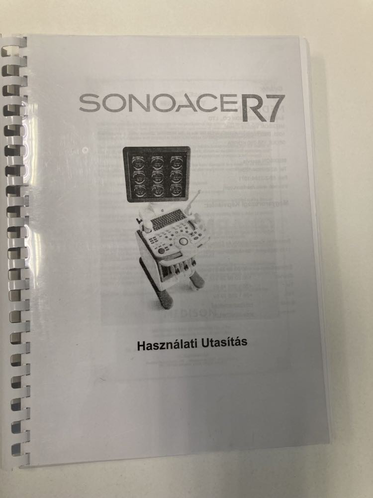 Használt SonoAce R7 szülészeti-nőgyógyászati ultrahang készülék magyar nyelvű használati utasítása Használt SonoAce R7 szülészeti-nőgyógyászati ultrahang készülék magyar nyelvű használati utasítása